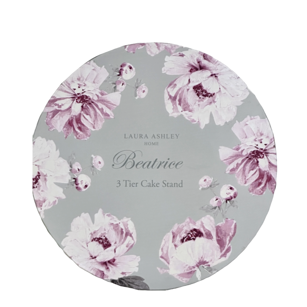 3 Tier Fine Bone China Floral Dessert Cake Stand "Beatrice" by Laura Ashley
