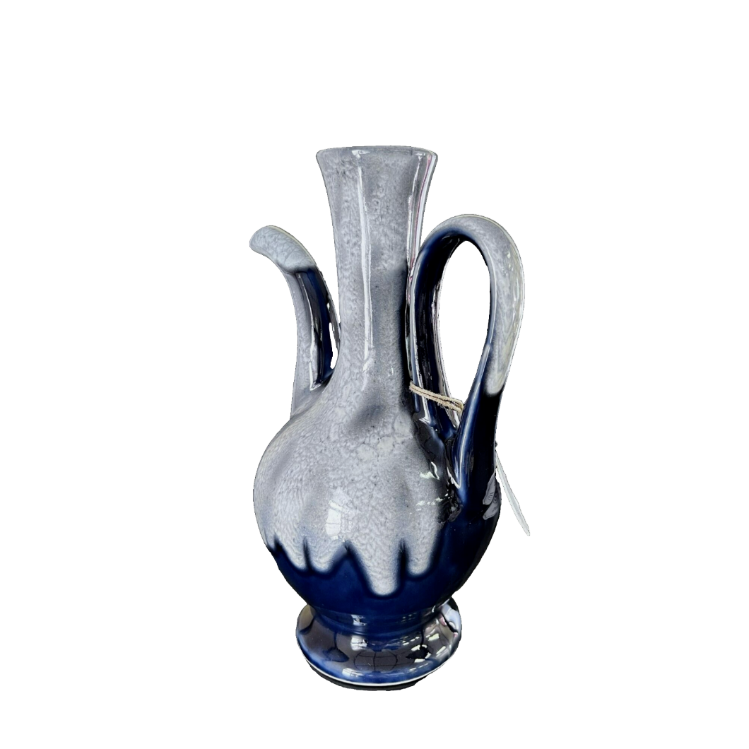 Pitcher Jug, Blue Ombre Ceramic w/Long Spout & Handle, Handmade in India