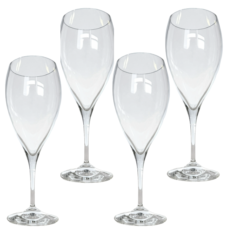 Wine Glasses, Large Handblown 24 oz Made in Italy by "RCR Italian Glassware" Set of 4