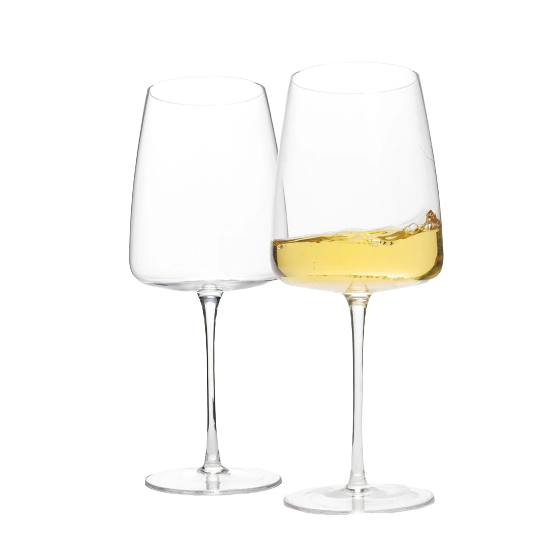Goliath Wine Glass, Over Sized 11" Tall Handblown 39 oz Lead Free Crystal Set of 2