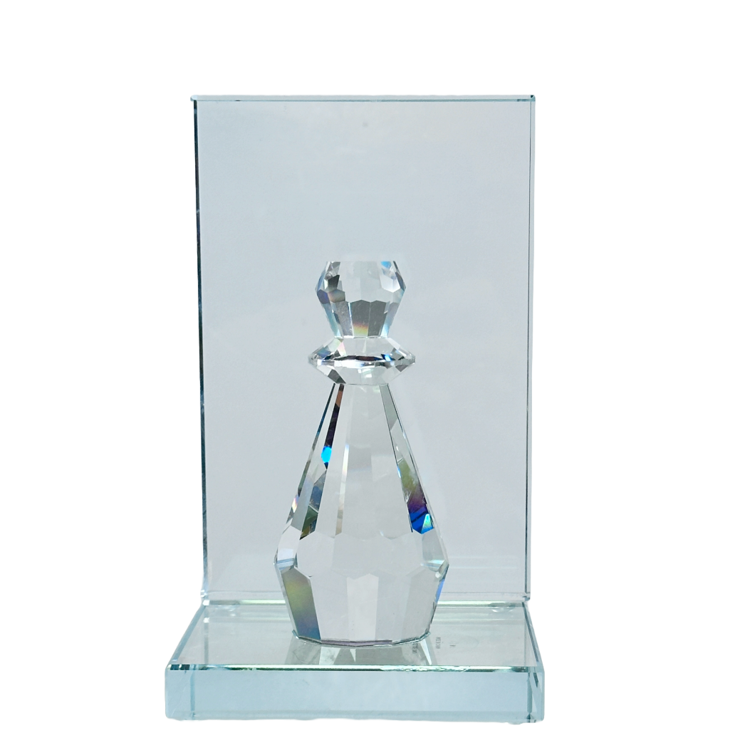 Crystal bookends queen chess piece