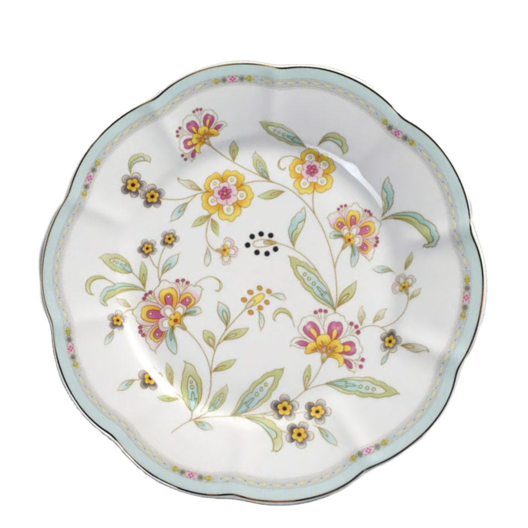 Decorative plate with floral pattern on a white background