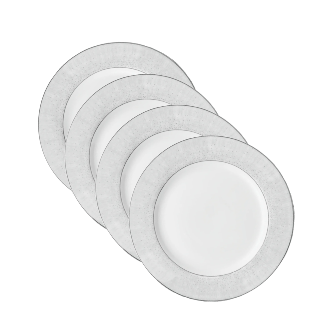 Joseph Sedgh 8" Galaxy Platinum 6480 Fine Bone China Salad Plate Appetizer Plate Set of 4