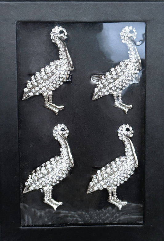 Napkin Rings Sea Life Pelican Sparkling Rhinestone Jewel by Coastal Collection