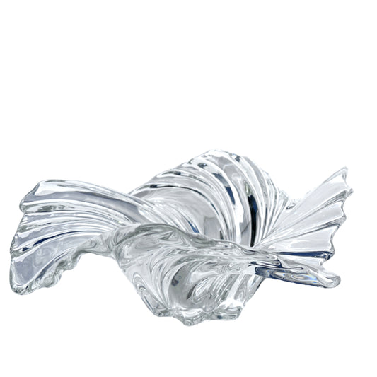 MIKASA Belle Epoque Asymmetrical Wavy Glass Bowl  Decorative Vase Centerpiece
