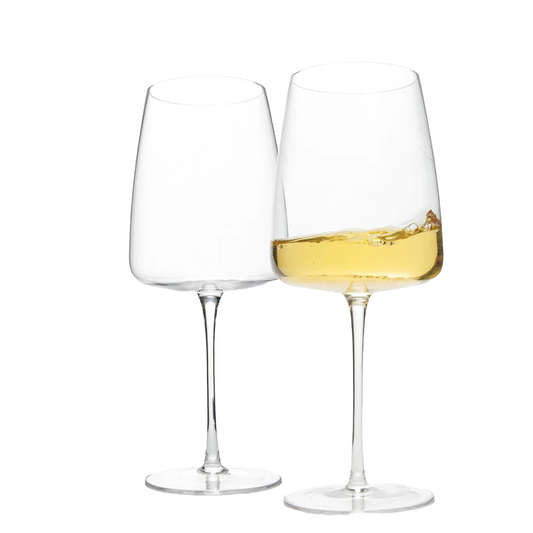 Goliath Wine Glass, Over Sized 11" Tall Handblown 39 oz Lead Free Crystal Set of 2