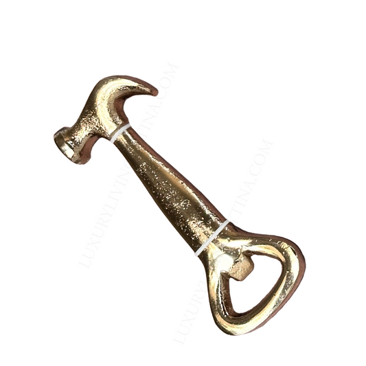 Bottle Opener Handheld Gold Hammer 5" x 2" Unique Gift for Home Bar Father's Day
