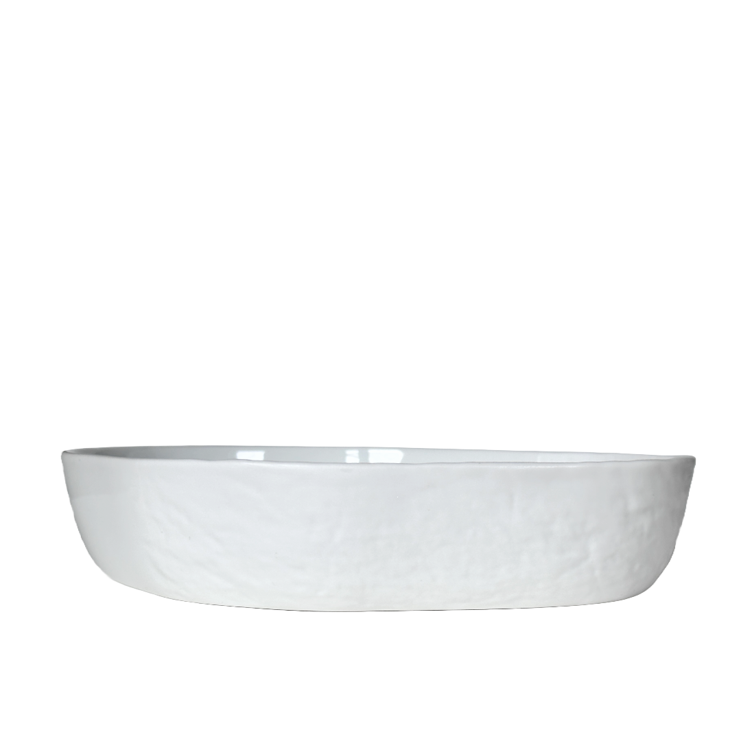 Rader Freeform Fine Porcelain Decorative Bowl Candy Dish 8.6" Smooth & Textured