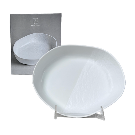 Rader Freeform Fine Porcelain Decorative Bowl Candy Dish 8.6" Smooth & Textured