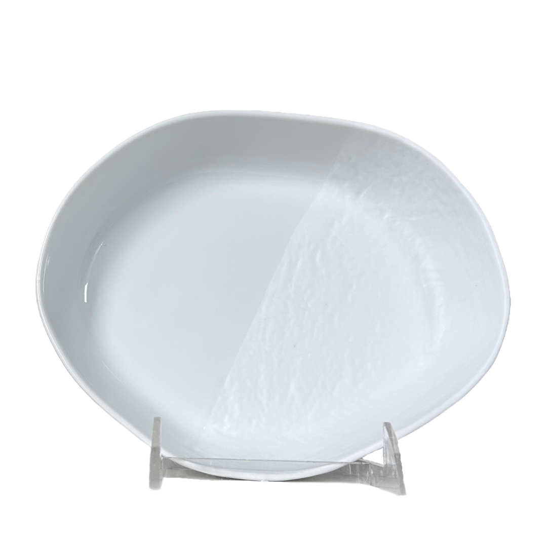 Rader Freeform Fine Porcelain Decorative Bowl Candy Dish 8.6" Smooth & Textured