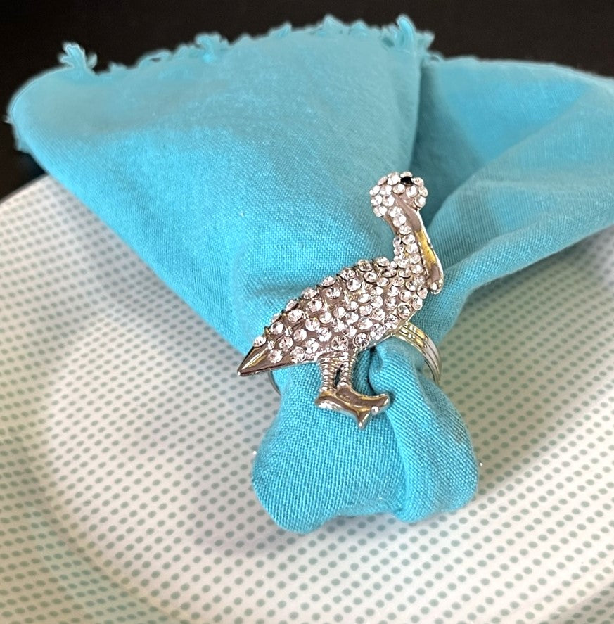 Napkin Rings Sea Life Pelican Sparkling Rhinestone Jewel by Coastal Collection