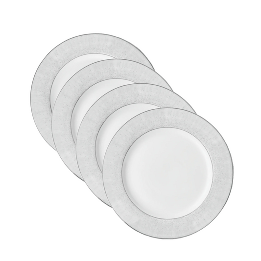 Joseph Sedgh 8" Galaxy Platinum 6480 Fine Bone China Salad Plate Appetizer Plate Set of 4